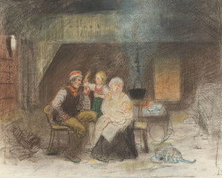 Adolph Tidemand - Familiegruppe i en bondestue.webp