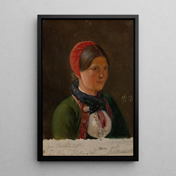 Fille de Hallingdal - Adolph Tidemand — inramlat konstverk på väggen