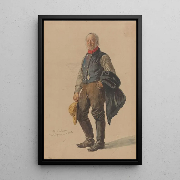Ole Endresen Nevlunghavn - Adolph Tidemand — inramlat konstverk på väggen