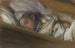 En sovande bebis i sin vagga - Adolph von Menzel — vy av konstverket