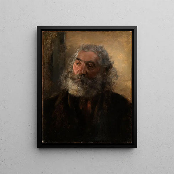 Studie av huvudet - Adolph von Menzel — inramlat konstverk på väggen