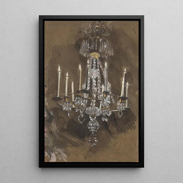 kristallkronor - Adolph von Menzel — inramlat konstverk på väggen