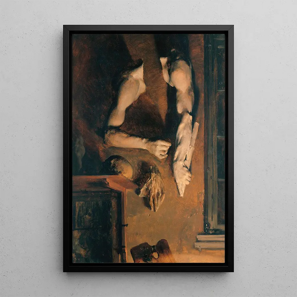 Reproduktion av målningen Mur de l'atelier - Adolph von Menzel