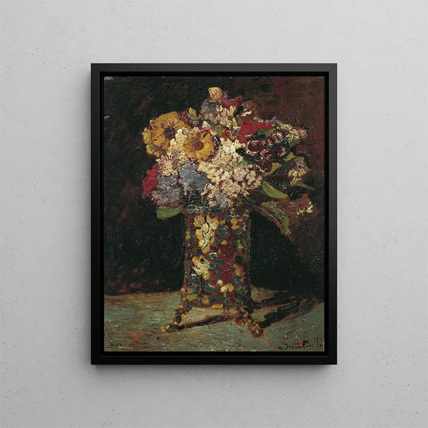 blomsterstilleben - Adolphe Monticelli — inramlat konstverk på väggen