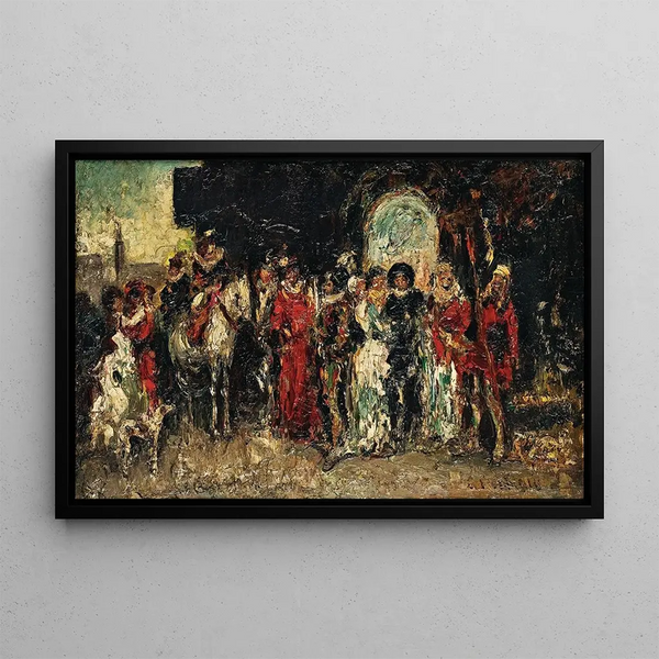 Scène de Faust - Adolphe Monticelli — inramlat konstverk på väggen