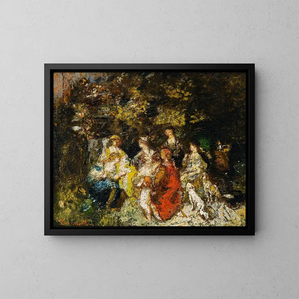 Le Décaméron - Adolphe Monticelli — inramlat konstverk på väggen