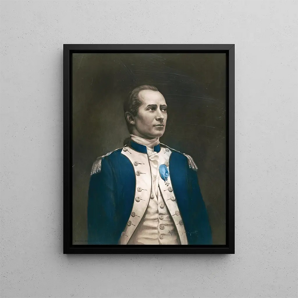 John Paul Jones - Adriaan M. de Groot — inramlat konstverk på väggen