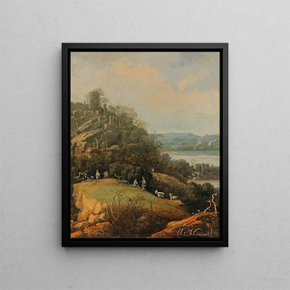 Adriaen Bloemaert - A River Landscape With A Ruin And Figures.webp