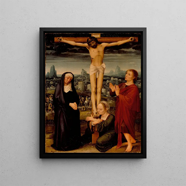 La crucifixion - Adriaen Isenbrandt — inramlat konstverk på väggen