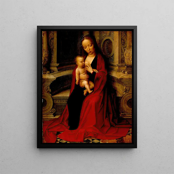La Vierge allaitant l'Enfant Jésus - Adriaen Isenbrandt — inramlat konstverk på väggen