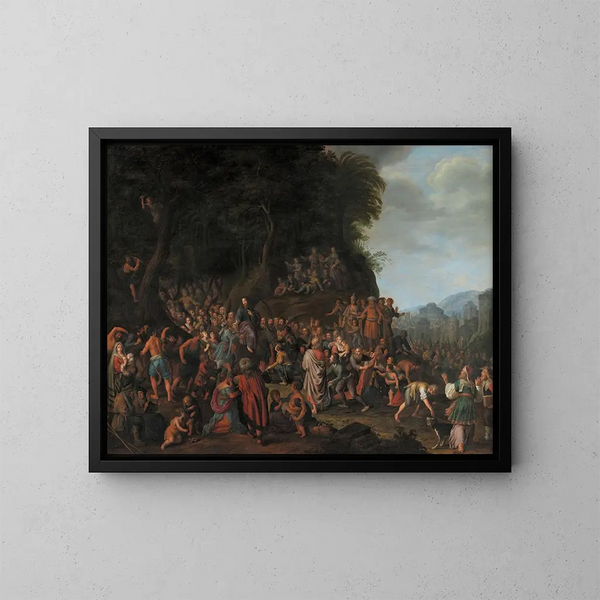 L'Entrée du Christ à Jérusalem - Adriaen van Nieulandt — inramlat konstverk på väggen