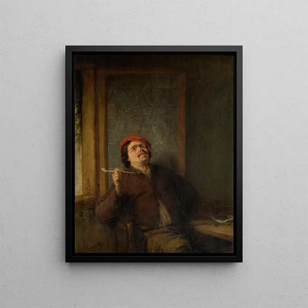 Le fumeur - Adriaen van Ostade — inramlat konstverk på väggen