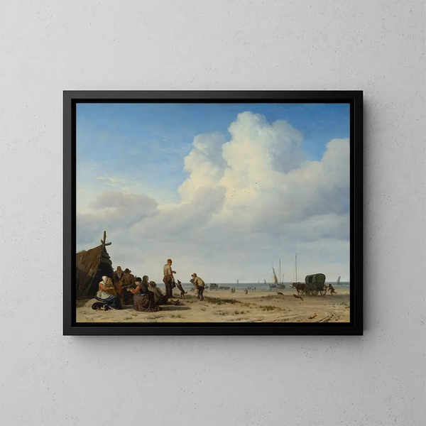 Vue de plage - Adriaen van de Velde — inramlat konstverk på väggen