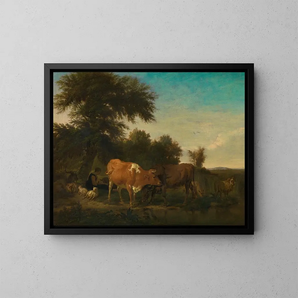 Landskap - Adriaen van de Velde — inramlat konstverk på väggen