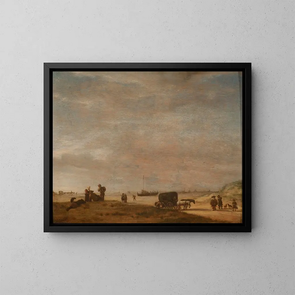 Plage de Scheveningen - Adriaen van de Velde — inramlat konstverk på väggen