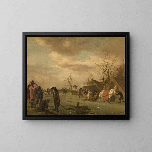 Plaisirs d'hiver - Adriaen van de Velde — inramlat konstverk på väggen