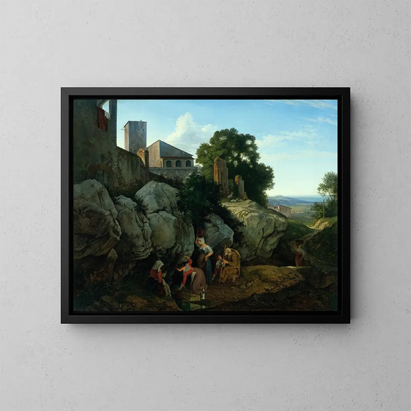 Ariccia - Adrian Ludwig Richter — inramlat konstverk på väggen