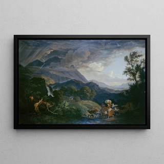 Adrian Ludwig Richter - Thunderstrom over Monte Scalambra near Olevano in the Sabine Mountains.webp