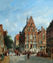 En vy av rådhuset i Oudewater - Adrianus Eversen — vy av konstverket