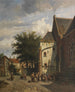 bakom den västra kyrkan i Enkhuizen - Adrianus Eversen — vy av konstverket