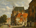 Figurer på en solig gata - Adrianus Eversen — vy av konstverket
