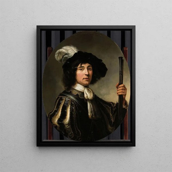 Porträtt av en ung man - Aelbert Cuyp — inramlat konstverk på väggen