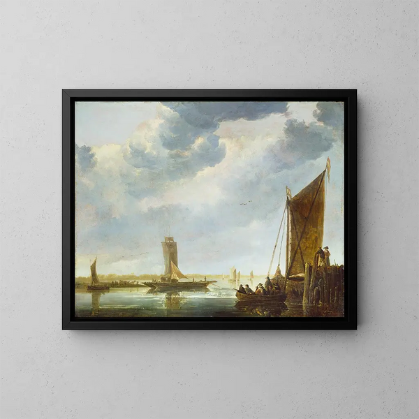 Le bac - Aelbert Cuyp — inramlat konstverk på väggen