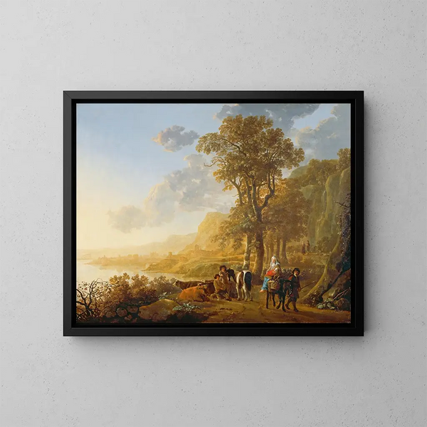 La Fuite en Égypte - Aelbert Cuyp — inramlat konstverk på väggen