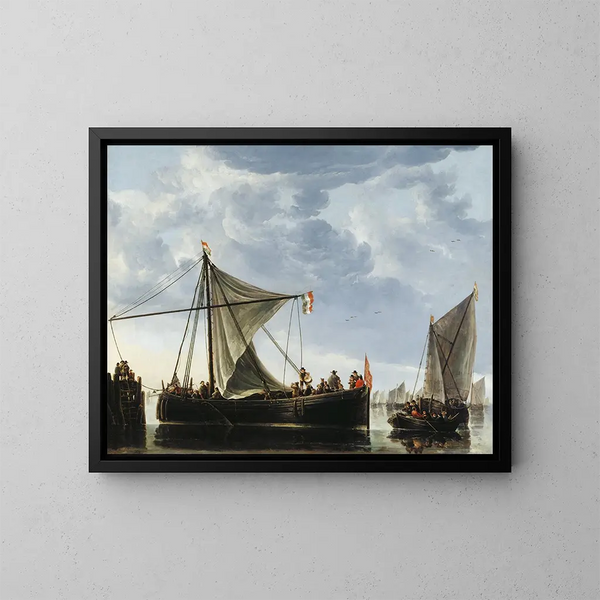 Le bateau du passage - Aelbert Cuyp — inramlat konstverk på väggen