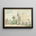 Le château et l'école à Wouw - Aert Schouman — inramlat konstverk på väggen