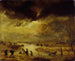 En vinterscen - Aert van der Neer — vy av konstverket