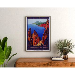 Affiche Calanques de Piana Corse Vintage