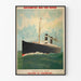 Poster Cherbourg vintage reklam – American Line transatlantiska passagerarfartyg