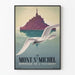 Poster Mont Saint-Michel vintage – Underverk i väster