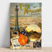 Poster av metalliska Fourvières i Lyon Vintage