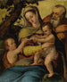 den heliga familjen med helige Johannes Döparen - Efter Agnolo Bronzino — vy av konstverket