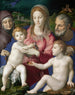 den heliga familjen med heliga Anna och den heliga Johannesbarnet - Agnolo Bronzino — vy av konstverket