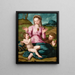 La Vierge à l'Enfant avec saint Jean-Baptiste av Agnolo Bronzino — inramlat konstverk på väggen