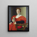 Portrait av en dam i rött Francesca Salviati - Agnolo Bronzino — inramlat konstverk på väggen