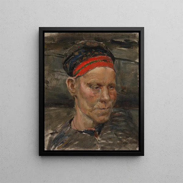 Portrait d'une femme carélienne - Akseli Gallen-Kallela — inramlat konstverk på väggen