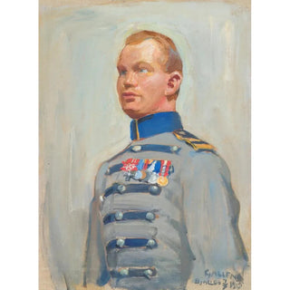 Reproduktion av målningen L'ordonnance du régent Mannerheim, Gustaf Hagenau - Akseli Gallen-Kallela