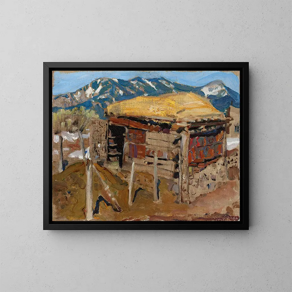 Abri dans les montagnes de Taos - Akseli Gallen-Kallela — inramlat konstverk på väggen