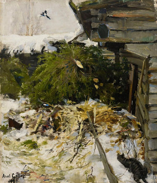 Akseli GallenKallela - Spruces in a Farmyard.webp