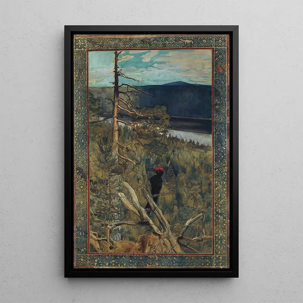 Le grand pic noir - Akseli Gallen-Kallela — inramlat konstverk på väggen
