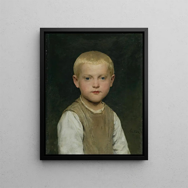 Porträtt av en pojke - Albert Anker — inramlat konstverk på väggen
