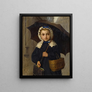 Albert Anker - Louise Anker With An Umbrella.webp