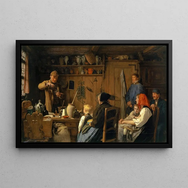 Le Charlatan - Albert Anker — inramlat konstverk på väggen