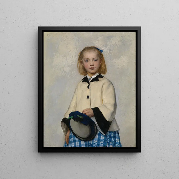 La Fille de l'artiste Louise - Albert Anker — inramlat konstverk på väggen