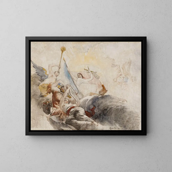Le Triomphe de la République - Albert Besnard — inramlat konstverk på väggen