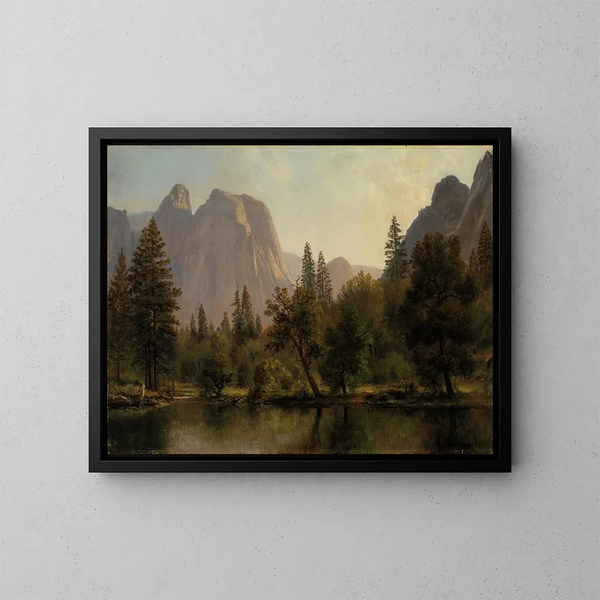 Rochers de la cathédrale, vallée de Yosemite - Albert Bierstadt — inramlat konstverk på väggen